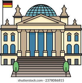 Edificio mundialmente famoso para el Reichstag Berlin Alemania.