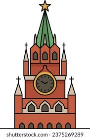 World famous building for Spasskaya Tower Kremlin Moscow