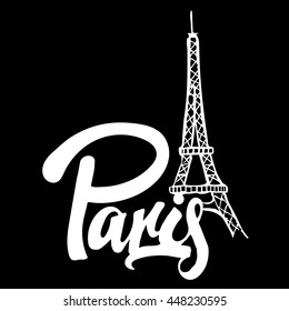 World famous capitals. Hand drawn vector stock illustration. Paris, France