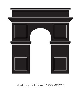 world famous landmark in Paris, vector  illustration, modern concept, glyph style