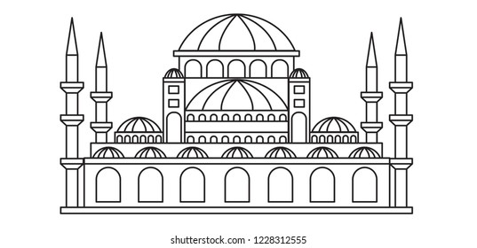 world famous landmark in turkey, vector  illustration, modern concept, outline style