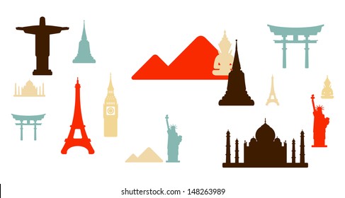 World famous monuments background