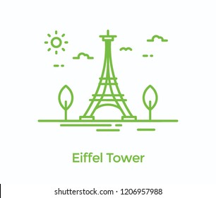 World famous tower in paris france, eiffel tower 