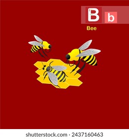 Die Welt des Bauernhofs, Bienen-Illustration für das Lernen Buch Buchstabe B