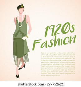 World Fashion History Set : 1920s :  Vector Illustration