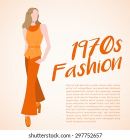 World Fashion History Set : 1970s : Vector Illustration