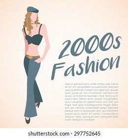 World Fashion History Set : 2000s : Vector Illustration