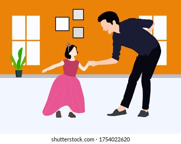 World father day world daughter day happy father dancing with his daughter