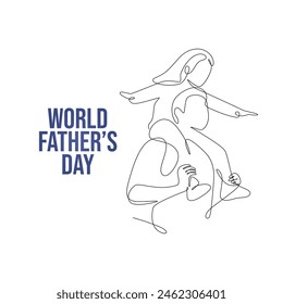 World Fathers Day vector design template. family vector illustration. vector eps 10. flat design.