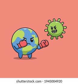 world fight corona virus illustration