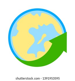 World finance business logo template. globe with arrow vector logo 