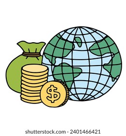 caricatura mundial de finanzas vector clipart por cosas de jiam