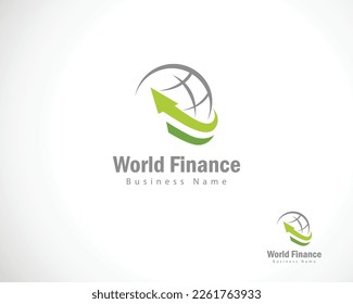 world finance logo creative arrow invest business globe design concept