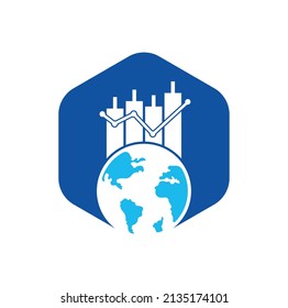 World finance logo design concept. World Stats vector logo design template.	
