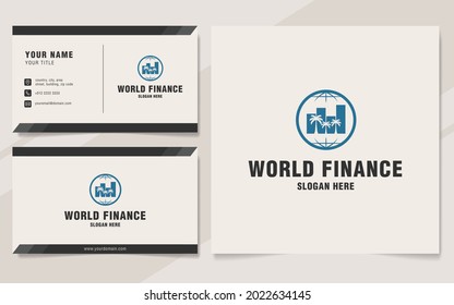 World finance logo template on monogram style