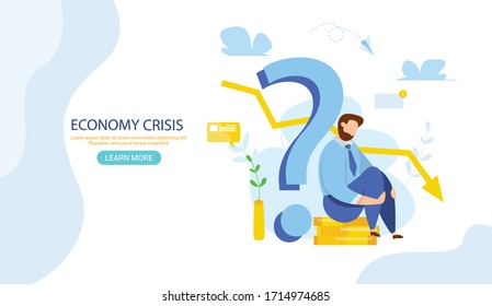  Crisis financiera mundial. La caída del precio del petróleo. Colapso de la economía. Bancarrota. Gráfico de las reservas de flecha abajo. El mercado de valores de la economía cae. Depresión en medio de la pérdida de dinero Bandera web para vectores de sitios de internet