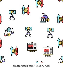 Ilustración delgada de un patrón impecable de vectores de crisis financiera mundial