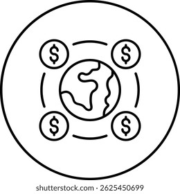 World Financial, Vektorsymbol. Kann für Druck-, Mobil- und Web-Anwendungen verwendet werden.