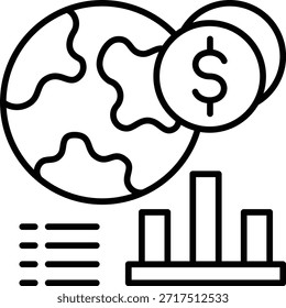 Icono del Vector Financiero Mundial. Se puede utilizar para aplicaciones de impresión, móviles y de Web.