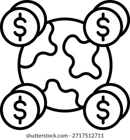 Icono del Vector Financiero Mundial. Se puede utilizar para aplicaciones de impresión, móviles y de Web.
