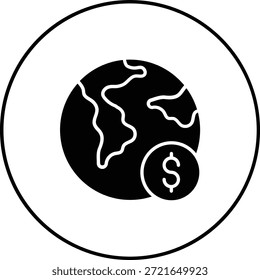 Icono del Vector Financiero Mundial. Se puede utilizar para aplicaciones de impresión, móviles y de Web.