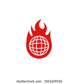 World Fire Logo Icon Design