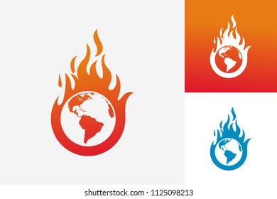 World Fire Logo Template Design Vector, Emblem, Design Concept, Creative Symbol, Icon