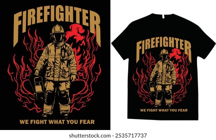 World Firefighter t-shirt design, Firefighter t-shirt design