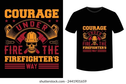 Diseño de camiseta de World Firefighter. Bomberos retirados. Diseño gráfico de camiseta. Ropa de bomberos. plantilla de impresión