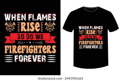 Diseño de camiseta de World Firefighter. Bomberos retirados. Diseño gráfico de camiseta. Ropa de bomberos. plantilla de impresión