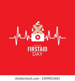 World First Aid Day. Global observance is held on the second Saturday in September. World First Aid Day concept Vector Illustration., International Happy Doctor's Day, Happy Doctor's Day, First aid