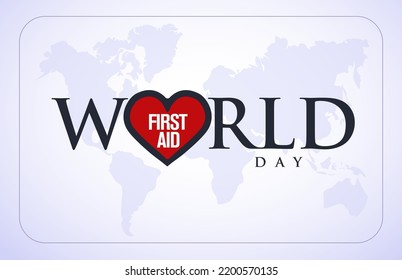 World First Aid Day. Greeting Card.