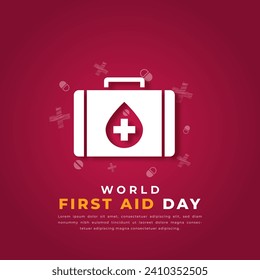 World First Aid Day Paper cut style Vector Design Illustration for Background, Poster, Banner, Advertising, Greeting Card