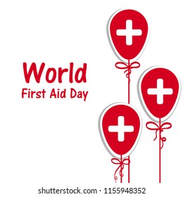 World First Aid Day with. Design illustration greating card
