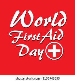 World First Aid Day with. Design illustration greating card