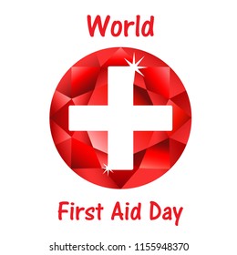 World First Aid Day with. Design illustration greating card