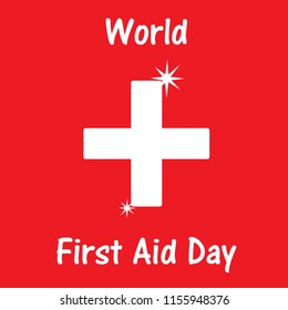 World First Aid Day with. Design illustration greating card