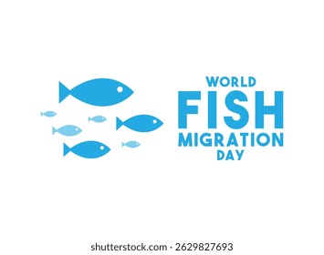 World Fish Migration Day. May. Flat design vector. White background. Eps 10.