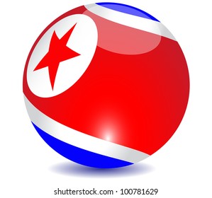 World flag button north Korea.Vector
