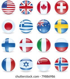 World Flag Buttons. UK, Canada, USA, Switzerland, Japan, Greece, Australia, Sweden, Finland, Denmark, Italy, Russia, France, Israel, Singapore, Norway.