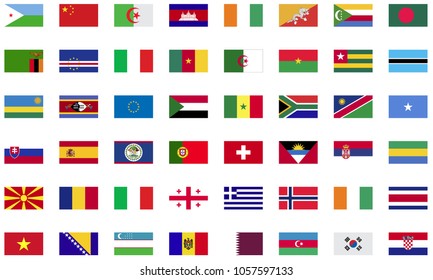 World flag collection flat icons