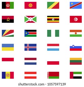 World flag collection flat icons