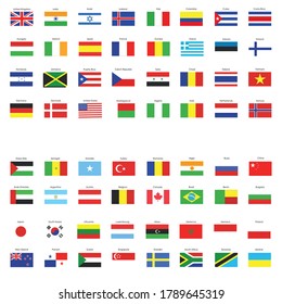 world flag collection with it names