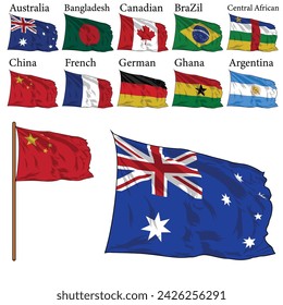 Colección World Flag - Arte vectorial, conjunto de iconos de bandera