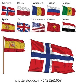 World Flag Collection Vector Art, Flag icon set