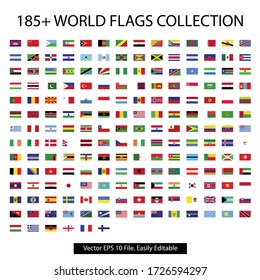 Colección de indicadores mundiales con archivo vectorial. 180 más bandera de las naciones colección de logotipos de iconos de jpeg vectorial
