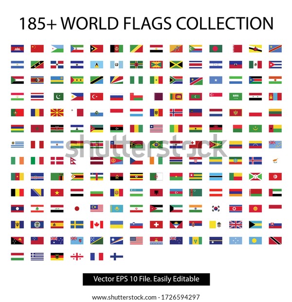 World flag collection with vector\
file. 180 plus nations flag vector jpeg icon logo\
collection