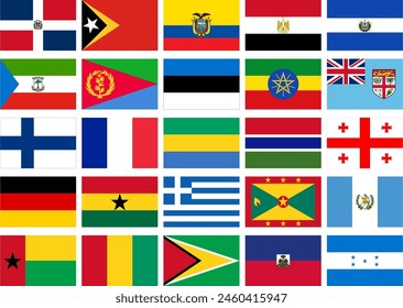 World Flag Flat Icon pictogram symbol visual illustration Set
