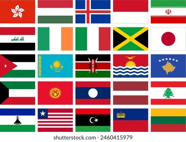 World Flag Flat Icon pictogram symbol visual illustration Set