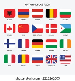 World flag icon collection vector file for country selector